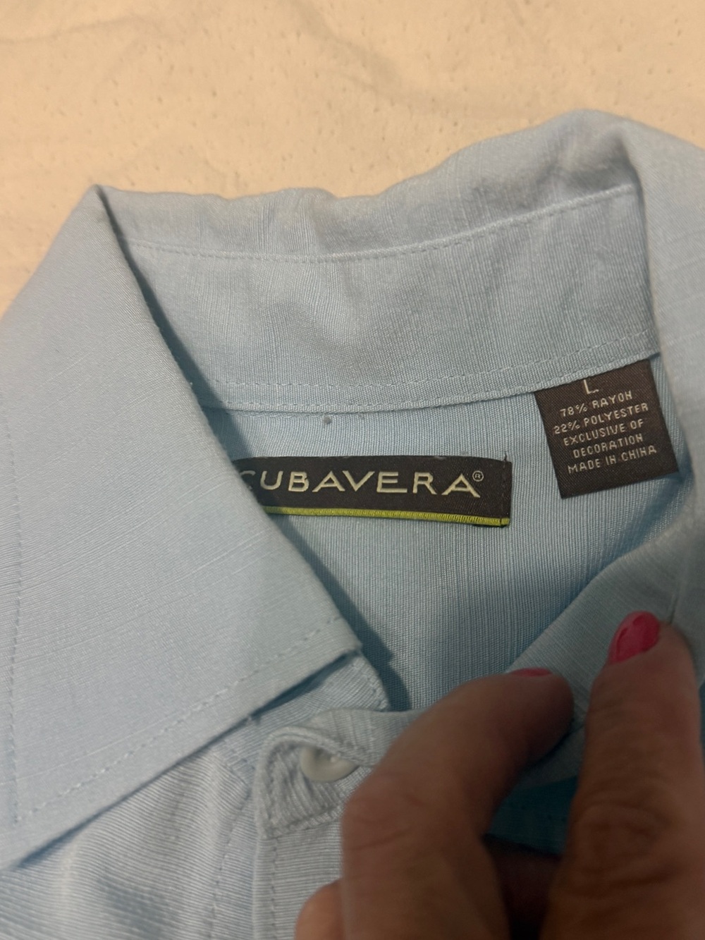 Cubavera Light Blue Short-Sleeve Button-Down Shirt